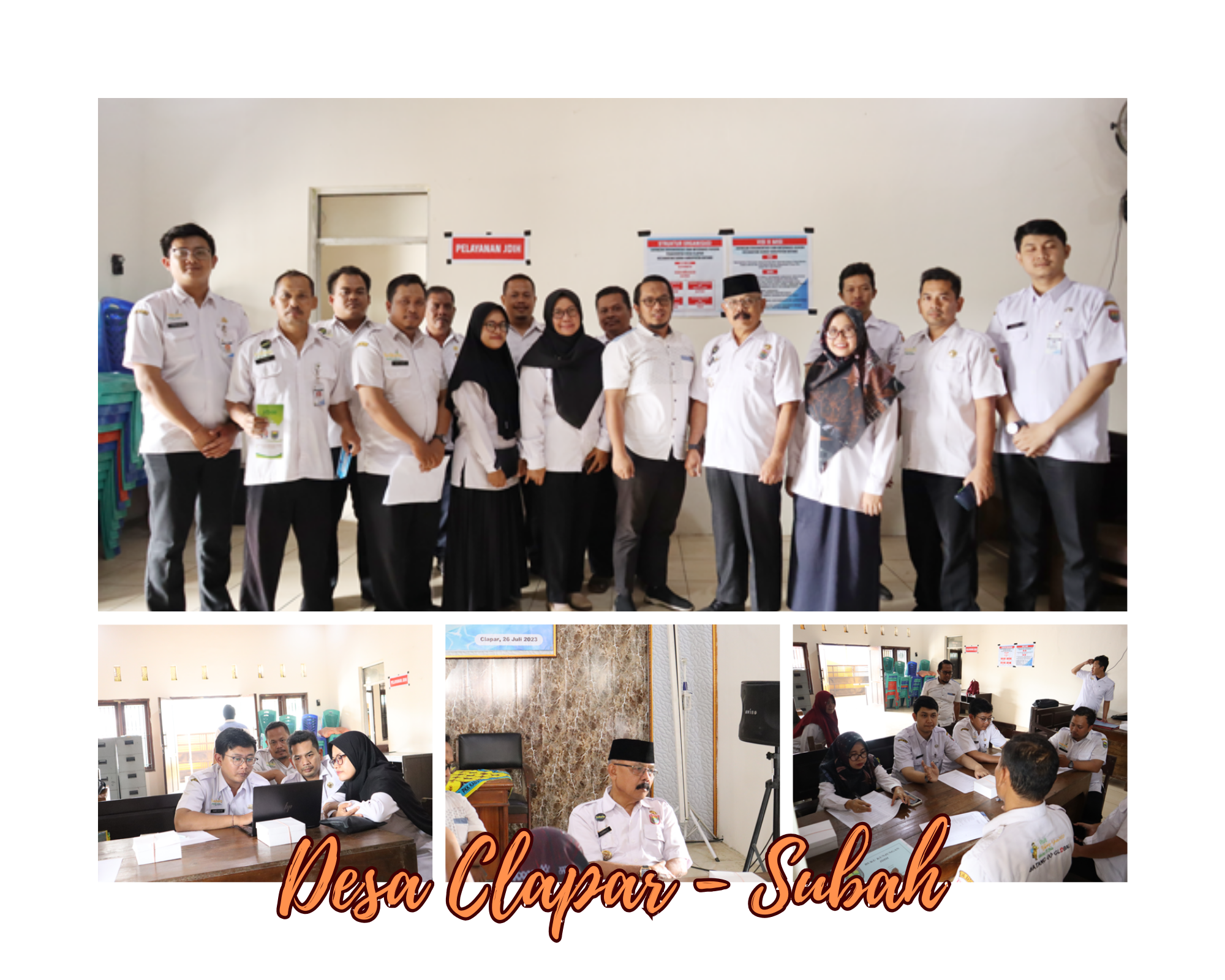 <h4><b>Monitoring dan Penilaian Lomba JDIH Pemerintah Desa Tahun 2023 di Desa Clapar Kecamatan Subah</b></h4>