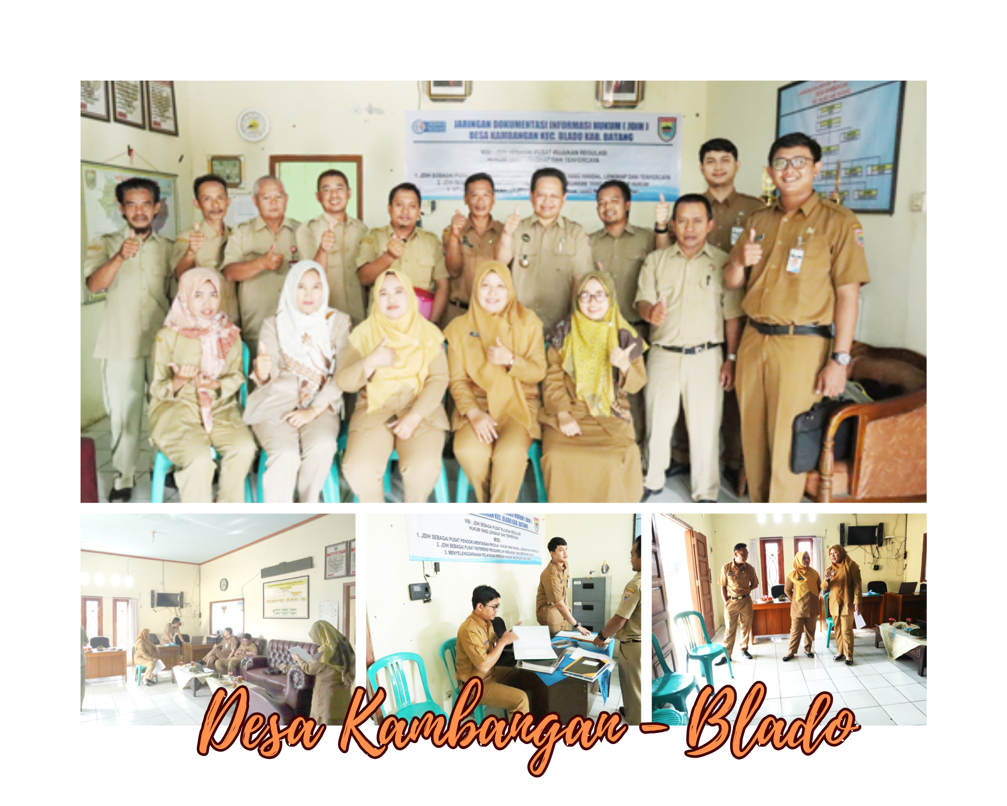 <h4><b>Monitoring dan Penilaian Lomba JDIH Pemerintah Desa Tahun 2023 di Desa Kambangan Kecamatan Blado</b></h4>